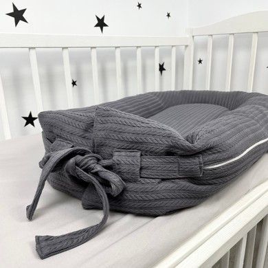 Кокон для новонародженого Soft OMK &laquo;Grey&raquo; + непромокаючий чохол на матрас