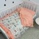 Підковдра з рюшами дитяча 120х90 см Oh My Kids &laquo;Лисички Зайчики&raquo; ранфорс персиковий