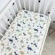 Сатиновая простыня в детскую кроватку 120х60 см Oh My Kids "Dino" мятная