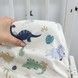 Сатиновая простыня в детскую кроватку 120х60 см Oh My Kids "Dino" мятная