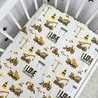 Дитяче полуторне простирадло на резинці 190х90 см для хлопчика Oh My Kids "Машинки будівельні"