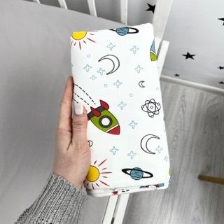 Водонепроницаемая пелёнка Oh My Kids "Ракеты" 95х75 см