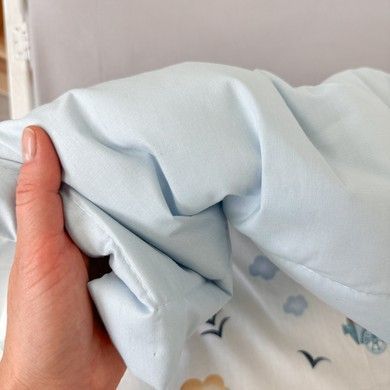 Дитячий плед весна-літо-осінь 100х80 см Oh My Kids "Паровозики" блакитний для хлопчика