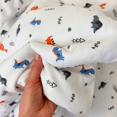 Мʼяка фланелева підковдра 120х90 см на блискавці Oh My Kids &laquo;Динозаврики&raquo;