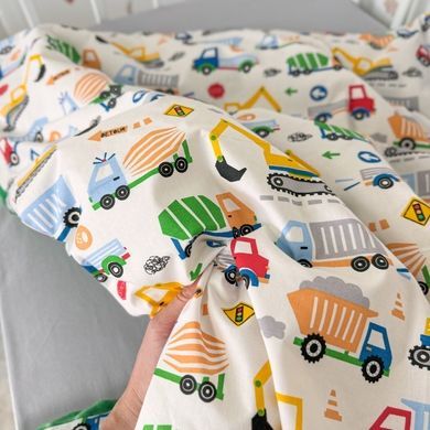 Конверт зі зйомним утеплювачем на виписку для хлопчика Oh My Kids &laquo;Різнокольорові Машинки&raquo; зелений