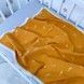 Муслиновый плед 90х70 см с тонким кружевом Oh My Kids "Golden Leafs" горчичный