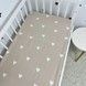 Тепле фланелеве простирадло на гумці 120х60 см Oh My Kids &laquo;Cute hearts&raquo; бежевий