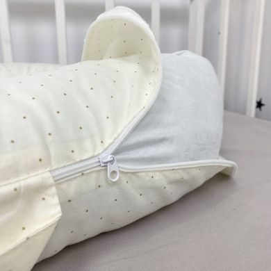 Кокон позиционер для новорожденного Soft OMK "Milk Dots" со съемным чехлом