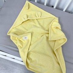 Махровий рушник з куточком для новонароджених 70х70 см Oh My Kids Жовтий