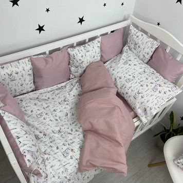 Сатиновий комплект в дитяче ліжечко Oh My Kids "Зайчики"
