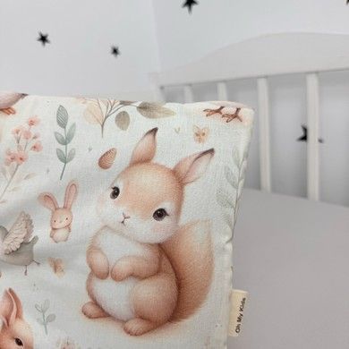 Подушка 30х25 см в ліжечко або в коляску Oh My Kids "Лисички Совенята" бежевий