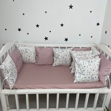 Сатиновый комплект в детскую кроватку Oh My Kids "Зайчики"