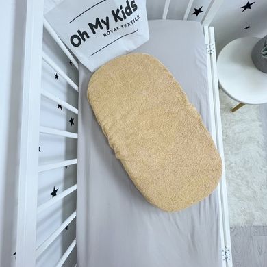 Махрова простиня в коляску на резинці Oh My Kids колір бежевий