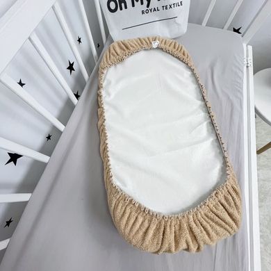 Махрова простиня в коляску на резинці Oh My Kids колір бежевий