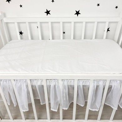 Дитяча простинь на резинці 120х60 см Oh My Kids біла однотонна