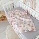 Хлопковый детский плед 100х80 см для девочки Oh My Kids "Зайчики лисички" персиковый