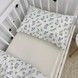 Дитячий сатиновий комплект в ліжечко 120х60 см Oh My Kids "Cute Rabbits" молочний