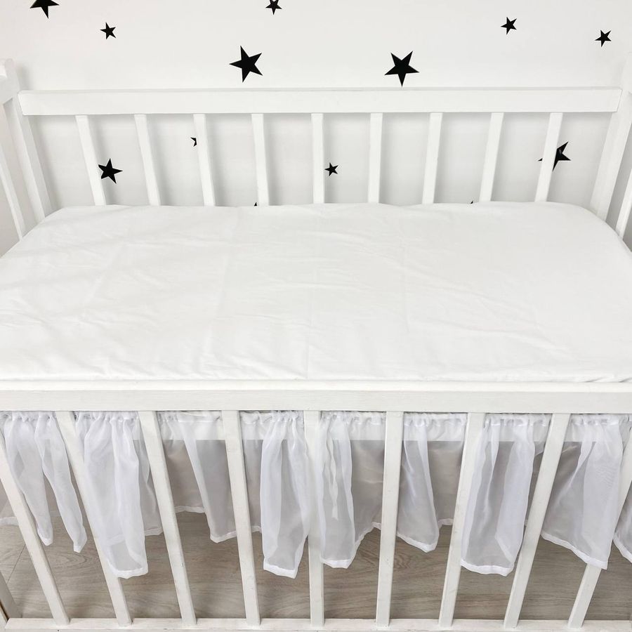 Детская простынь на резинке 120х60 см Oh My Kids белая однотонная