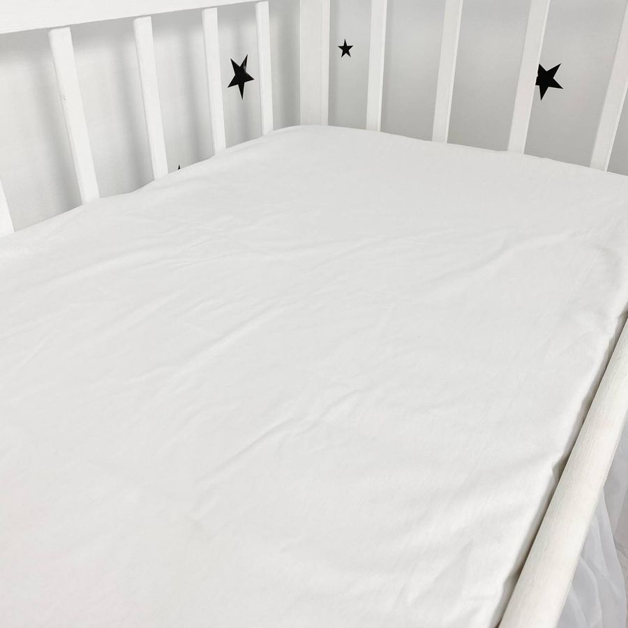 Детская простынь на резинке 120х60 см Oh My Kids белая однотонная