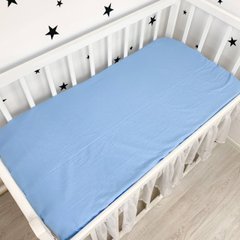 Фланелева простинь на резинці в ліжечко Oh My Kids™ 120х60 см однотонна блакитка