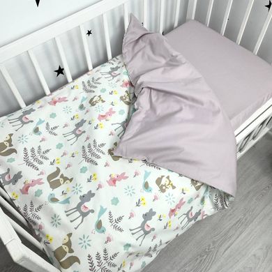 Дитяча постільна білизна у ліжечко Oh My Kids "Forest Animals" сатин