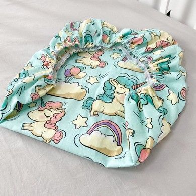 Простинь в коляску Oh My Kids Unicorn м'ятний