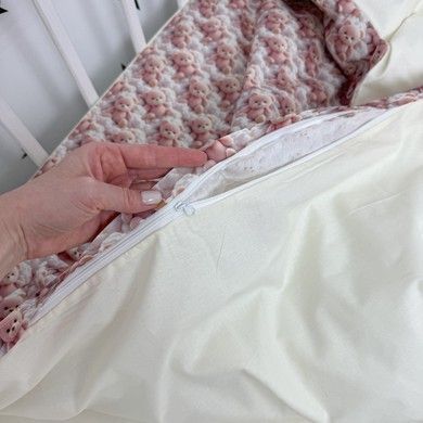 Підковдра для дівчинки 140х110 см Oh My Kids "Ведмедики" пудровий
