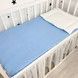 Тепла фланелева простинь на резинці 120х60 см Oh My Kids однотонна блакитна